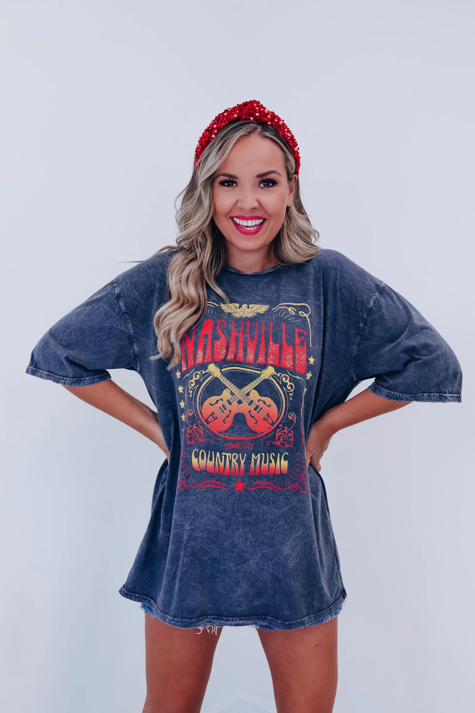 Country Music Nashville Graphic Tee - Charcoal