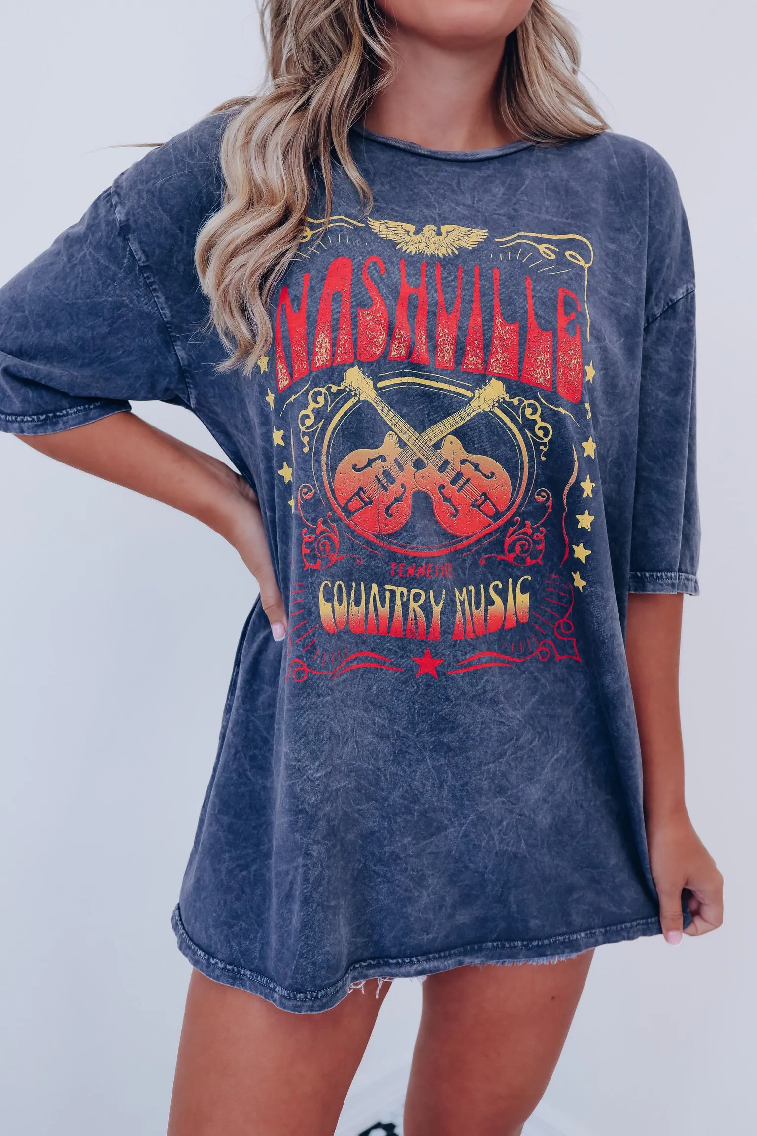 Country Music Nashville Graphic Tee - Charcoal