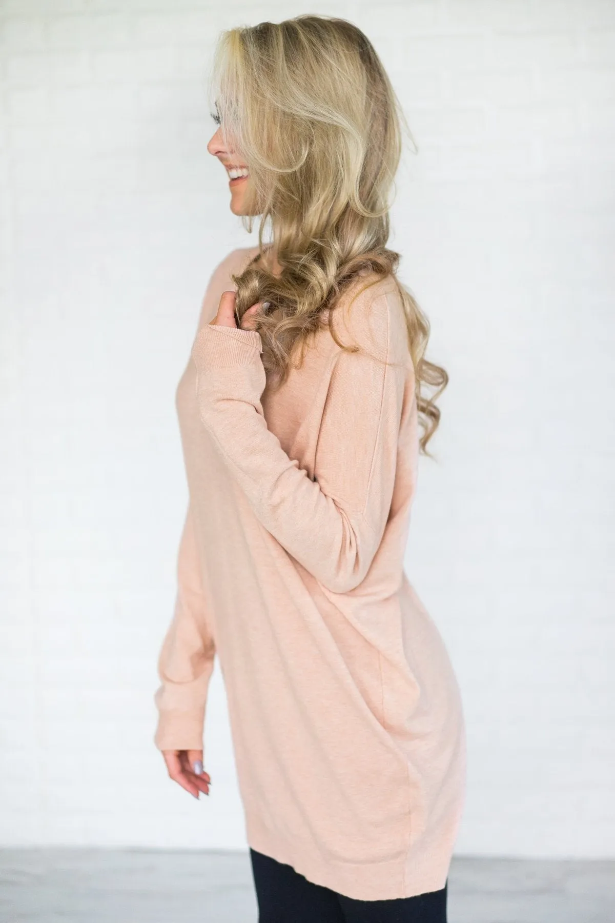 Criss Cross Back Detail Sweater Pink