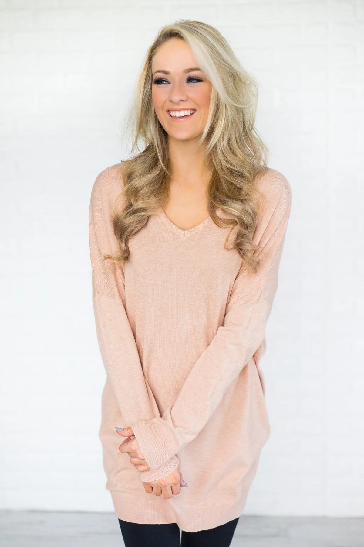 Criss Cross Back Detail Sweater Pink