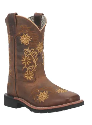 Dan Post Children's Gardenia Floral Honey Brown Leather Boots DPC2942