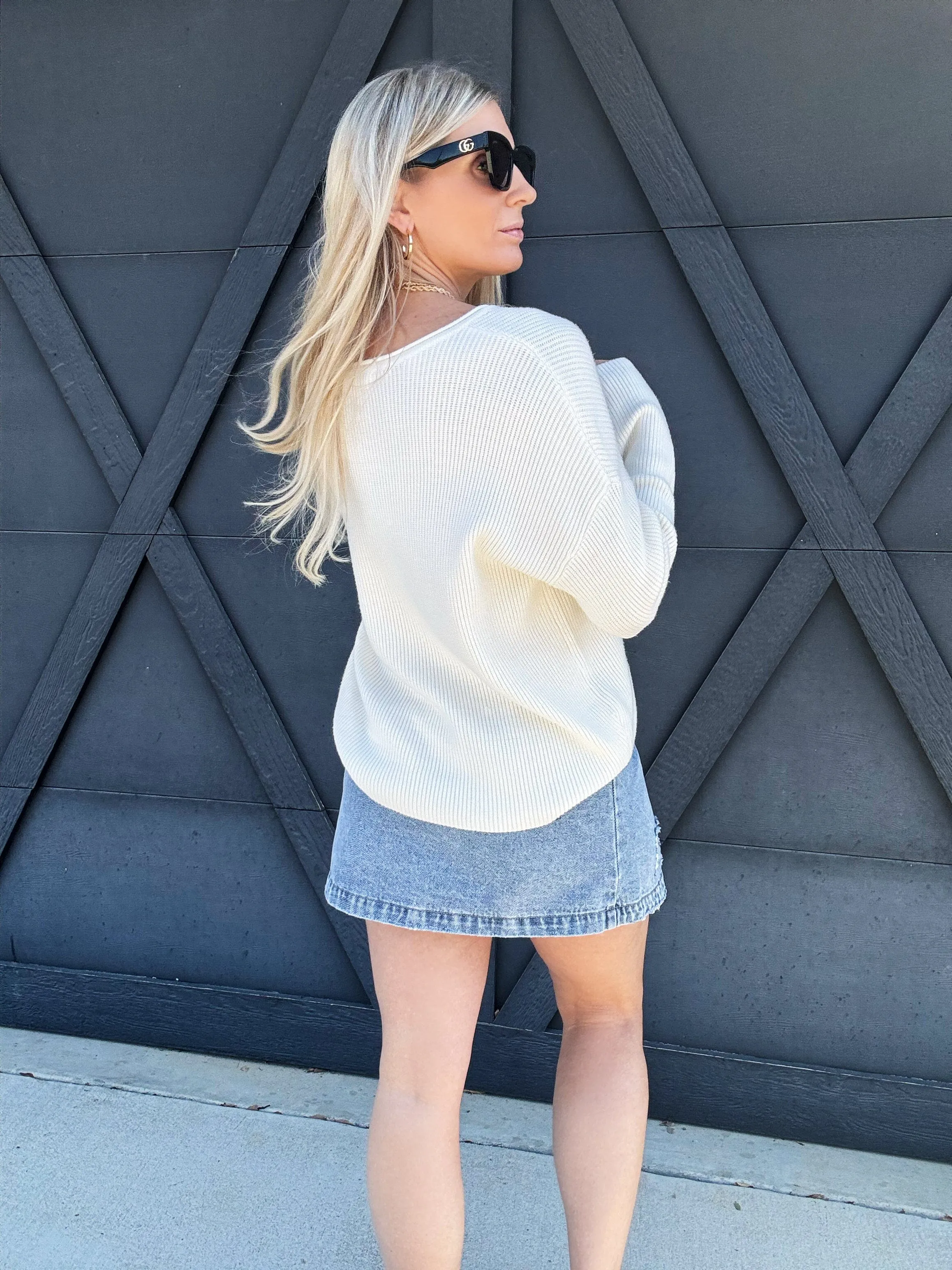 Denim Wrap Mini Skirt In Denim