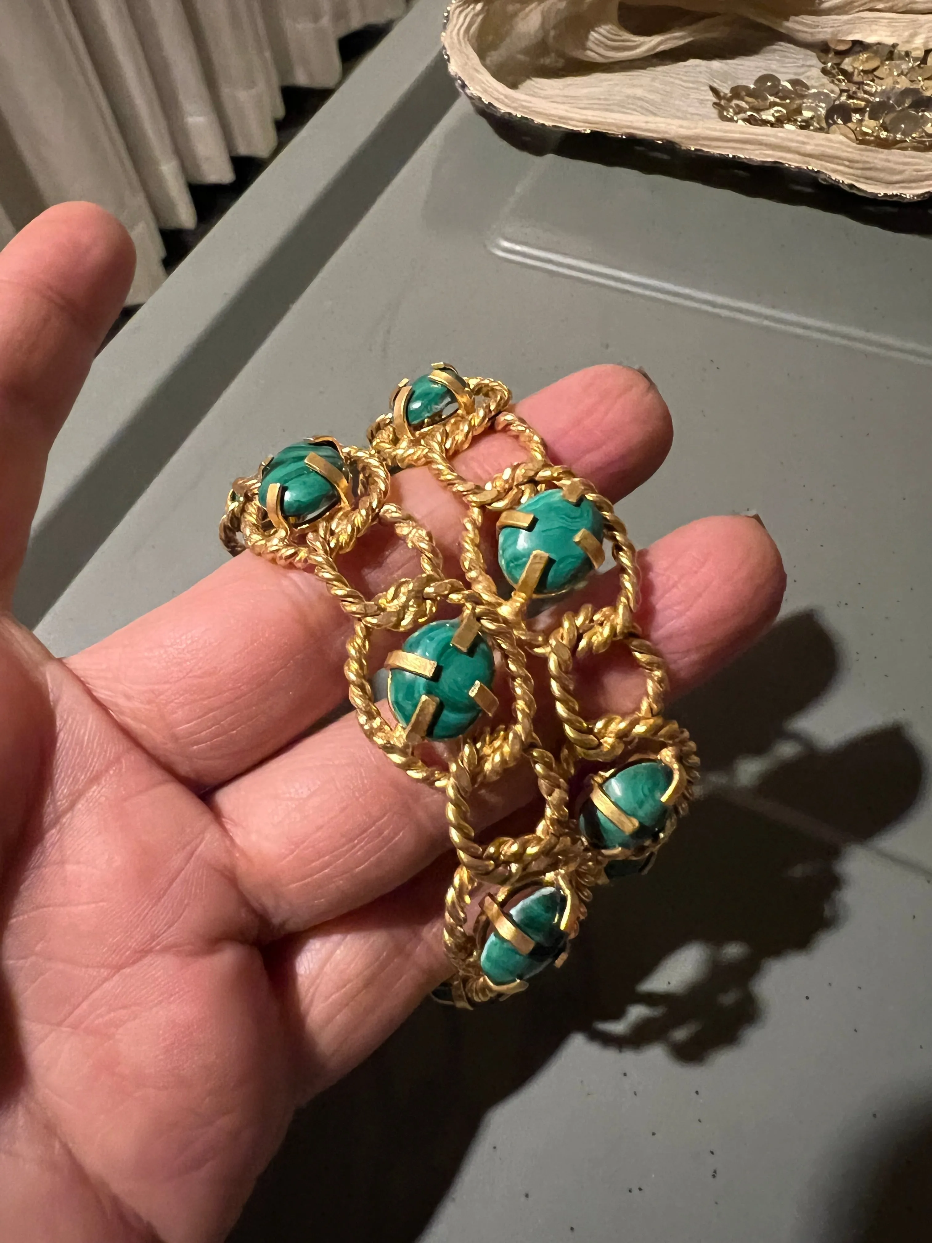 Designer Malachite Hoops