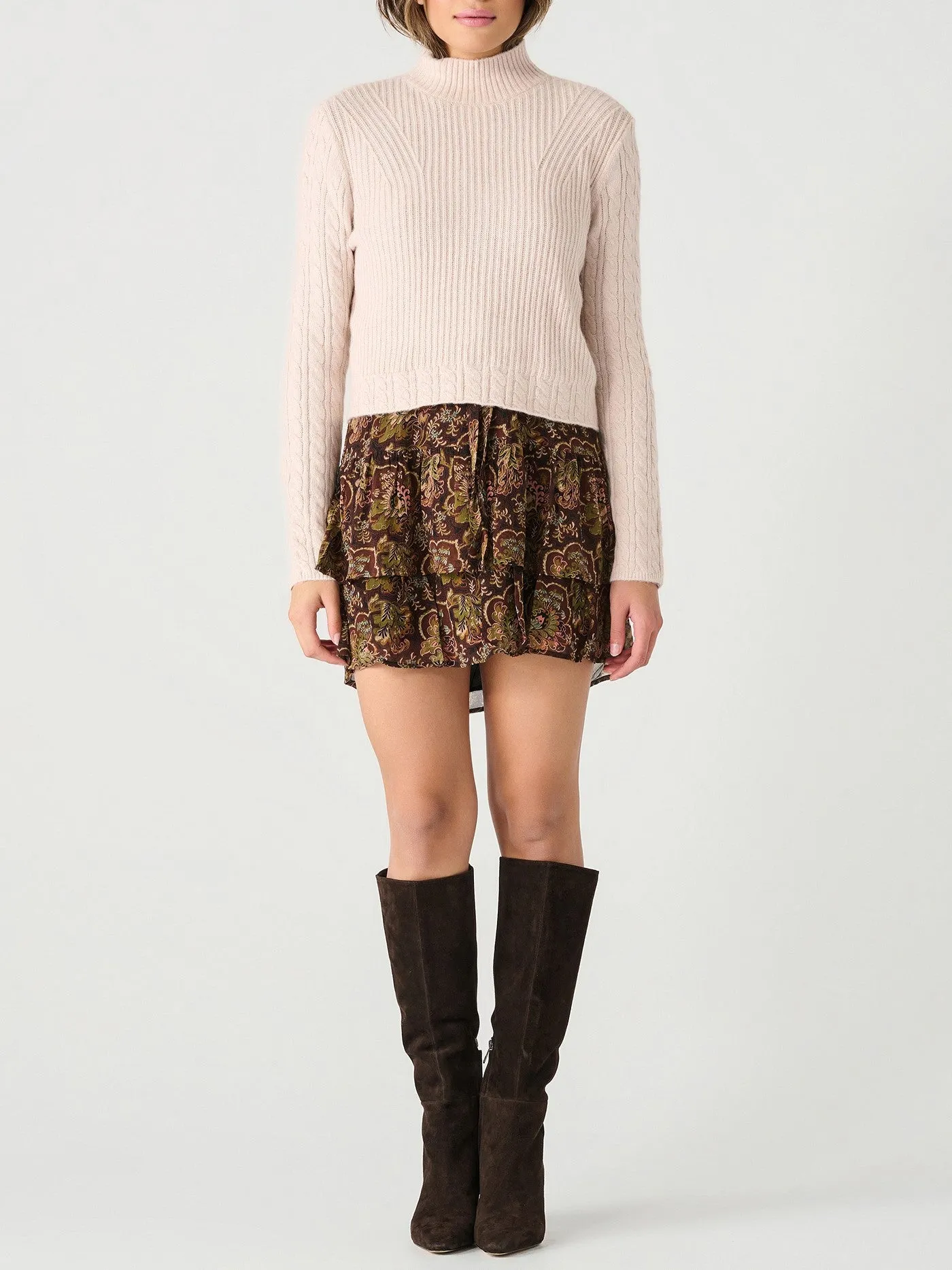 DEX Mockneck Cable Knit Sweater