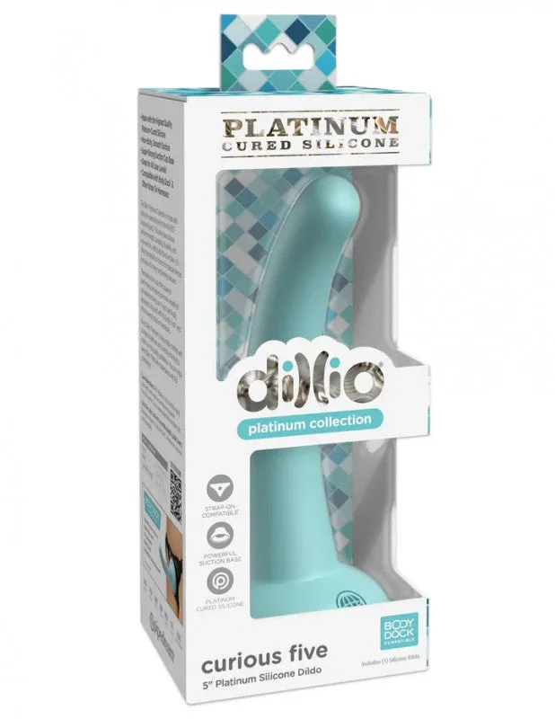 Dillio Platinum - Curious Five 5 Inch Dildo - Teal