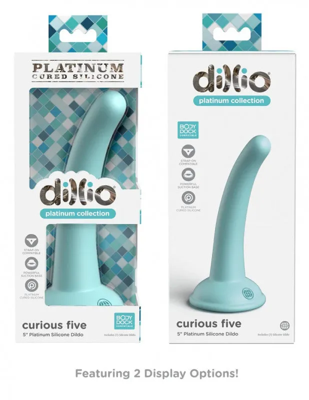 Dillio Platinum - Curious Five 5 Inch Dildo - Teal