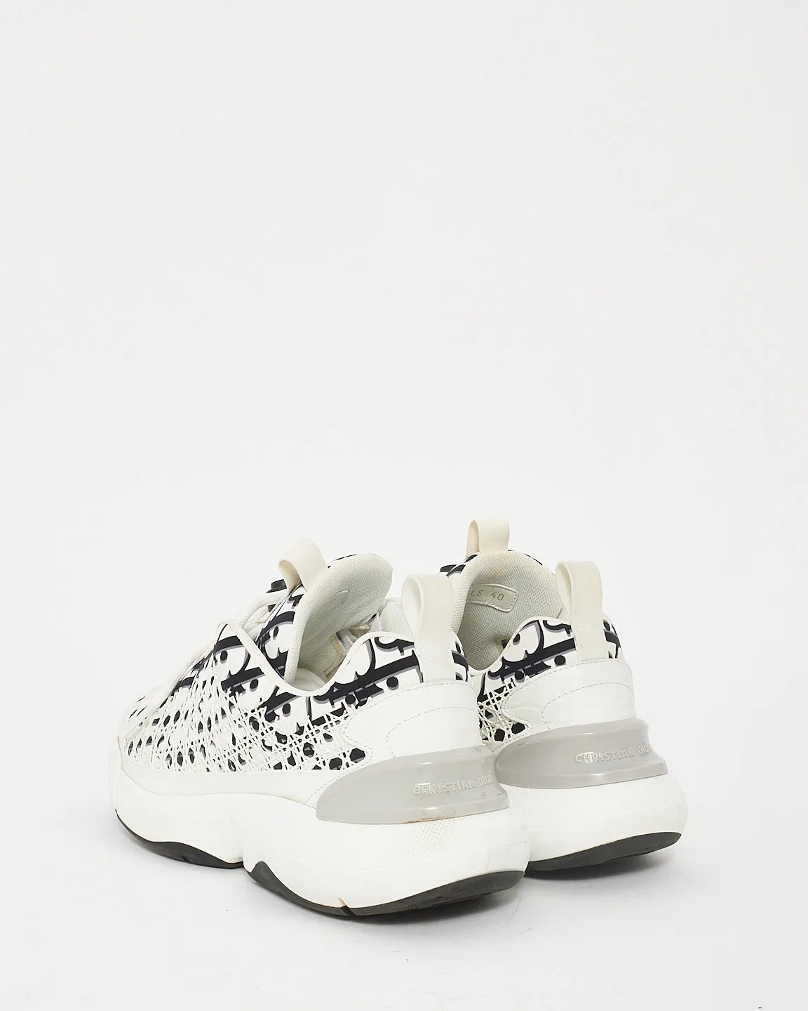 Dior White and Black Dior Oblique Technical Fabric B24 Sneakers - 40