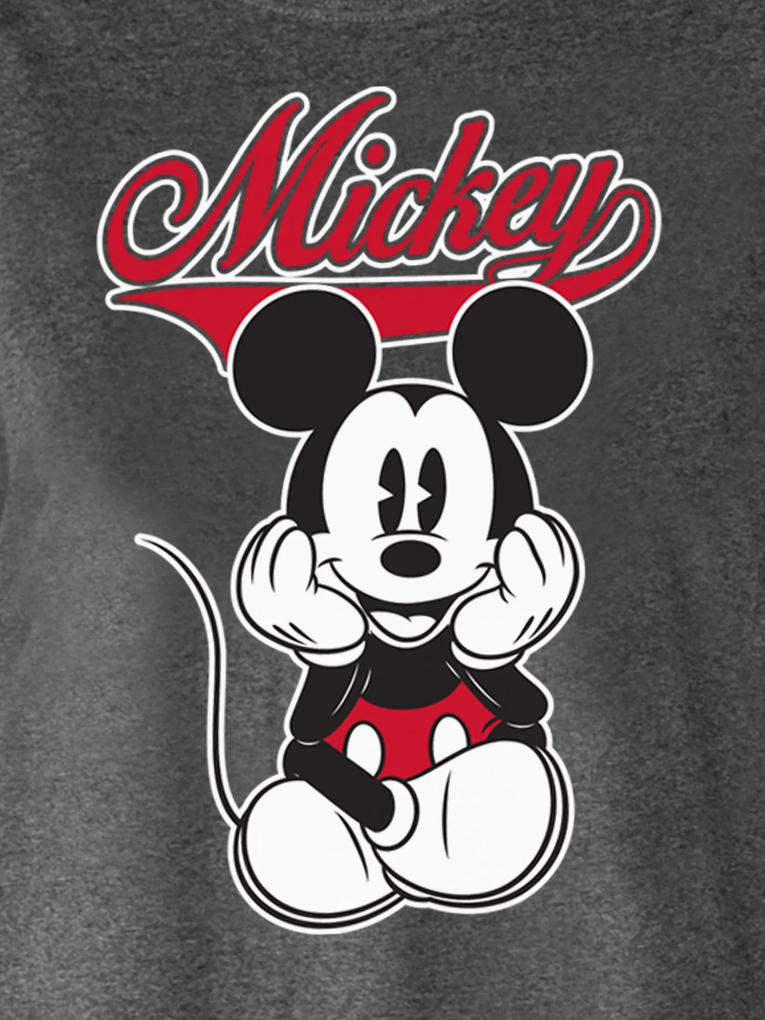 Disney Women's Classic Mickey Mouse Varsity T-Shirt Heather Charcoal