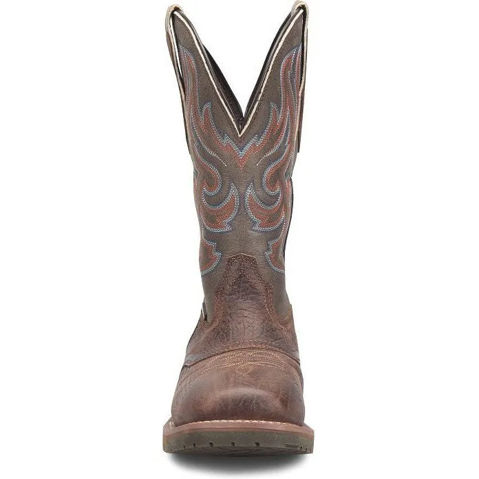 Double H Men's Ironhide 12" Square Toe Waterproof Western Boot -Brown- DH6142