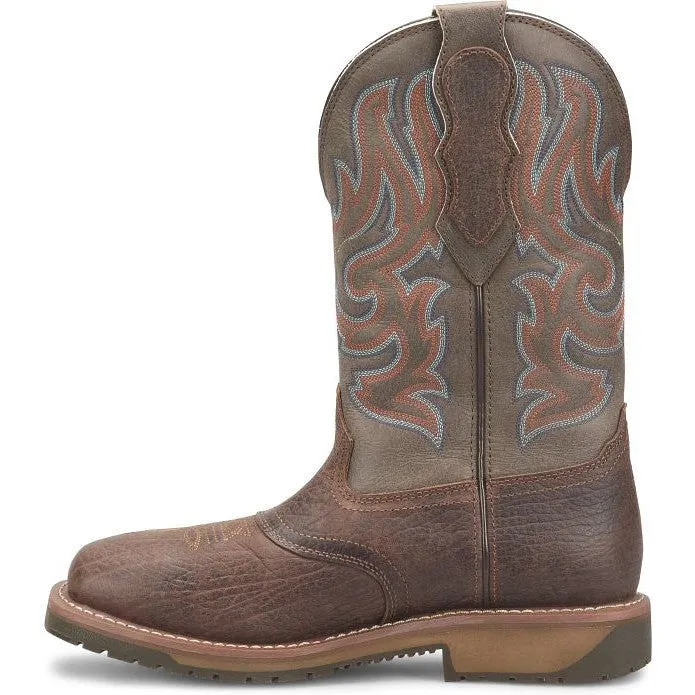 Double H Men's Ironhide 12" Square Toe Waterproof Western Boot -Brown- DH6142