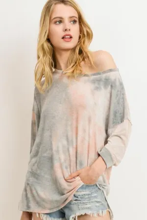 FAITH TIE-DYE 3/4 SLEEVES TOP