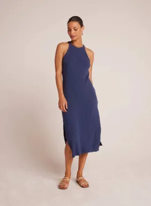 Fitted Halter Midi Dress by Bella Dahl | Nautical Navy