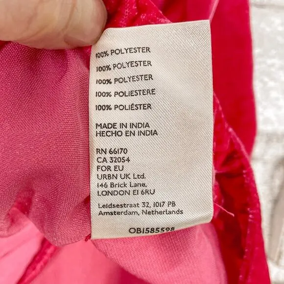 Free People Annalise Bold Barbie Pink High-rise Crushed Velvet Mini Skirt 6