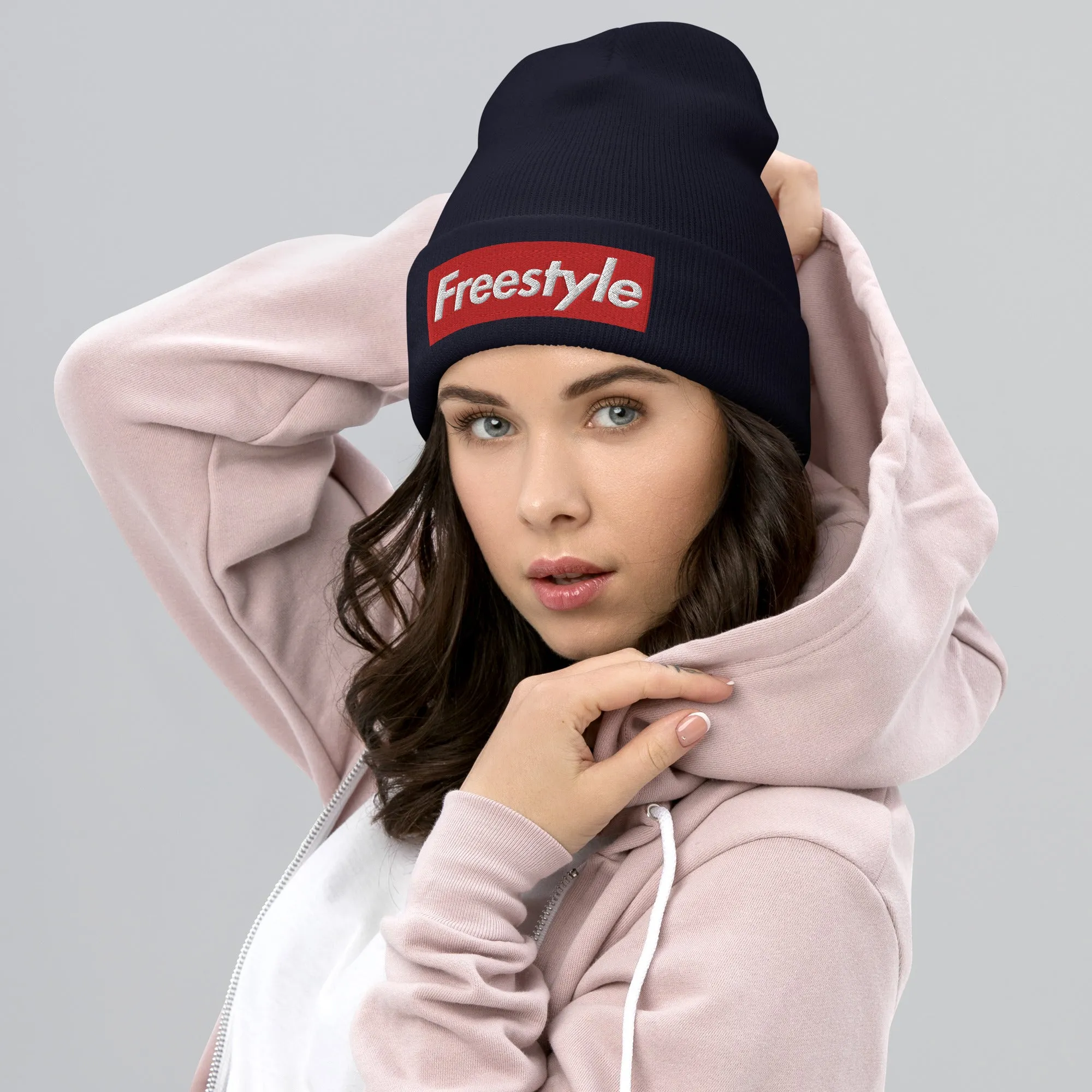 Freestyle Swimmer Cuffed Beanie Embroidered