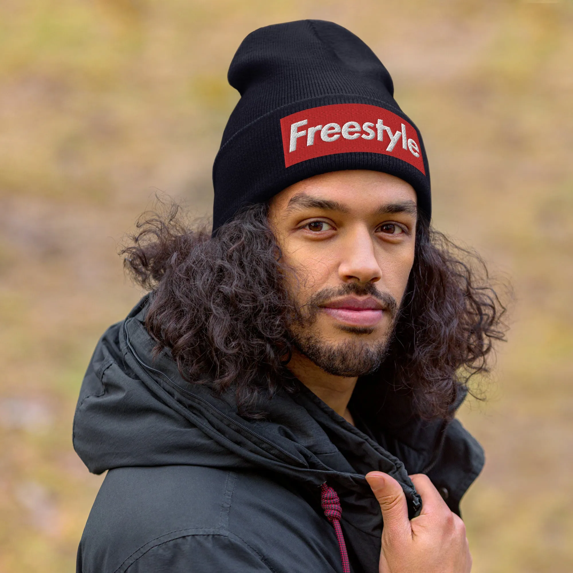Freestyle Swimmer Cuffed Beanie Embroidered