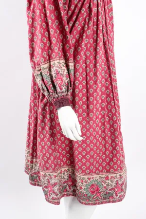 French Cotton Print Peasant Dress