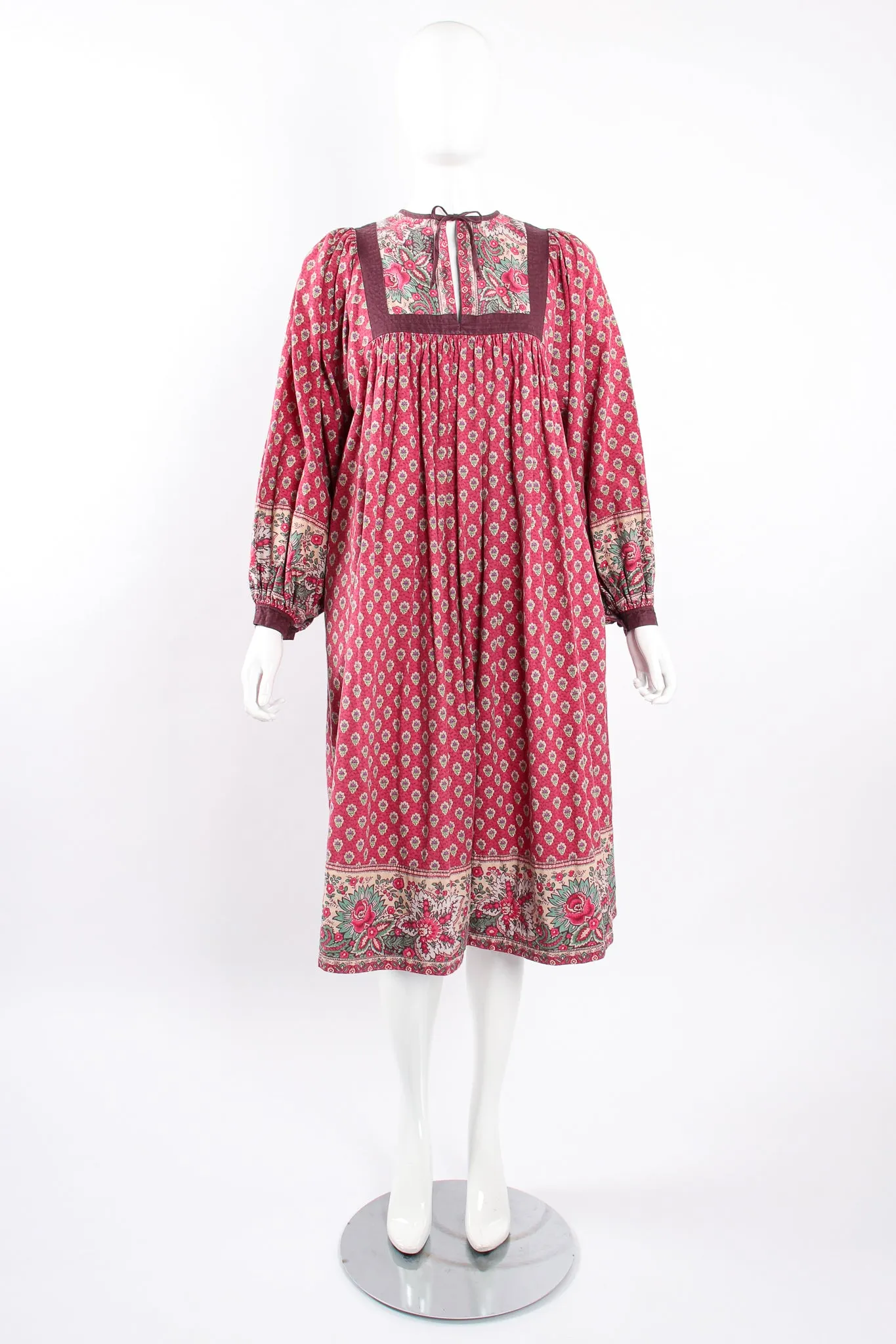 French Cotton Print Peasant Dress