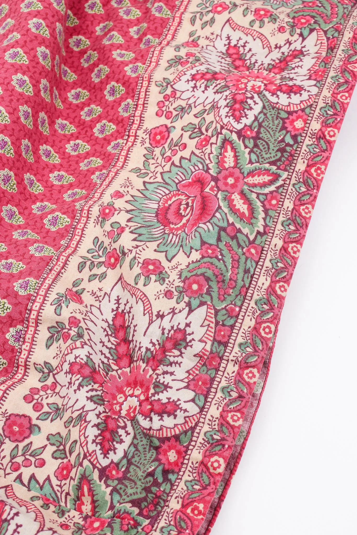 French Cotton Print Peasant Dress