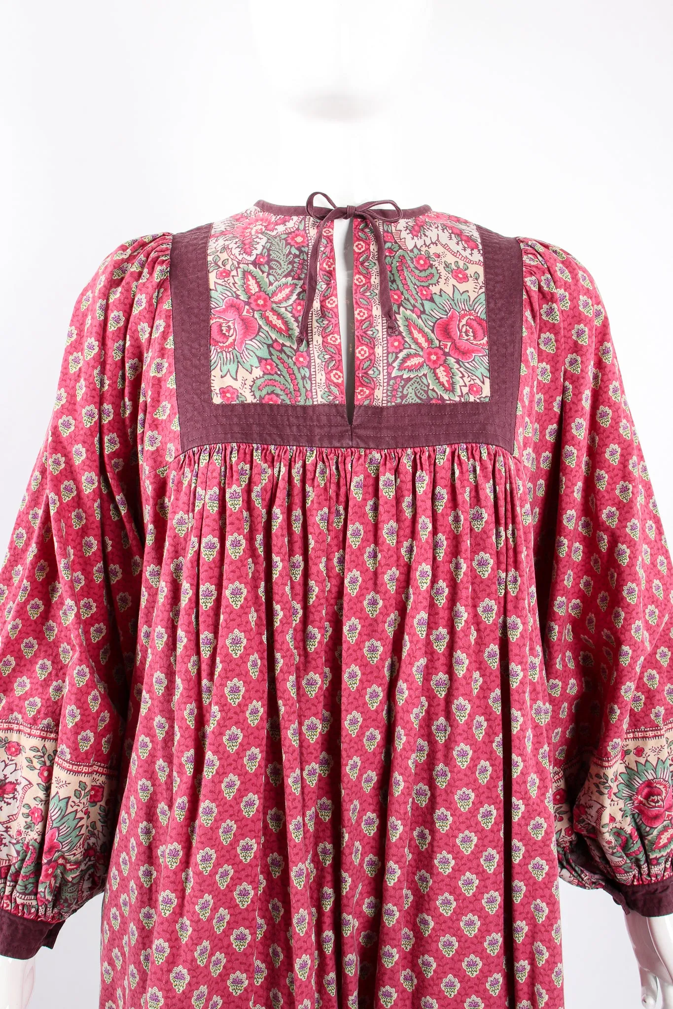 French Cotton Print Peasant Dress