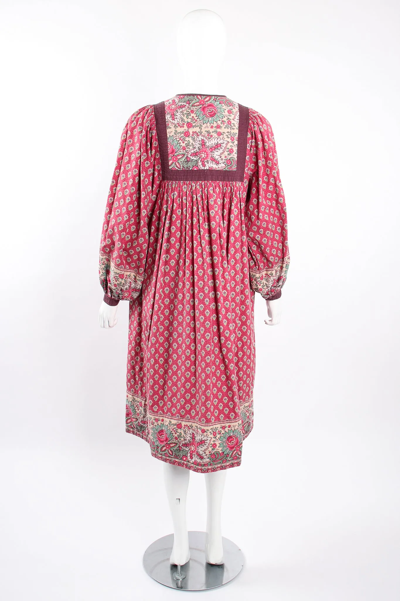 French Cotton Print Peasant Dress