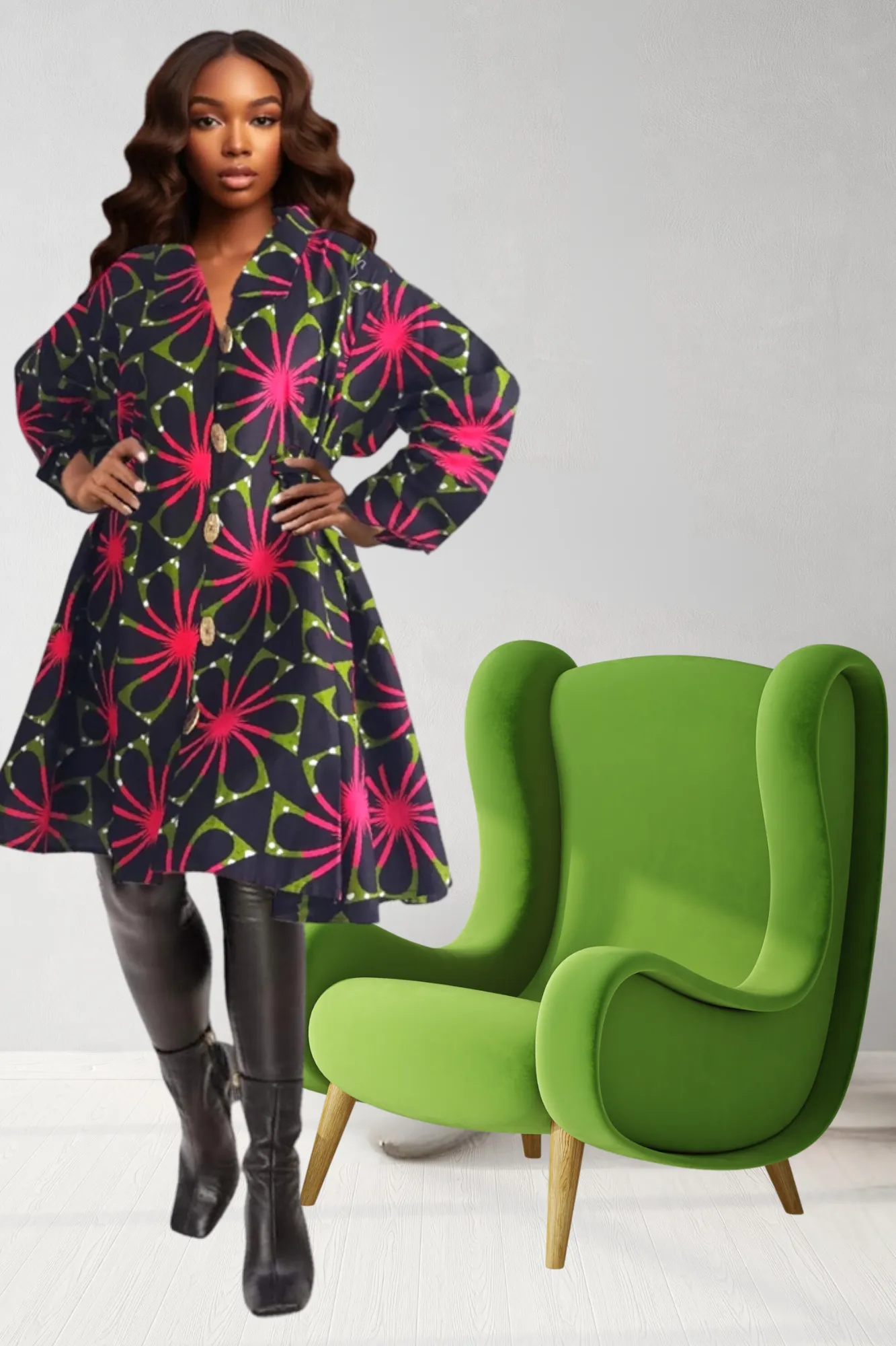 Fuchsia Burst Dress/Coat/Top