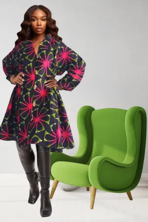 Fuchsia Burst Dress/Coat/Top