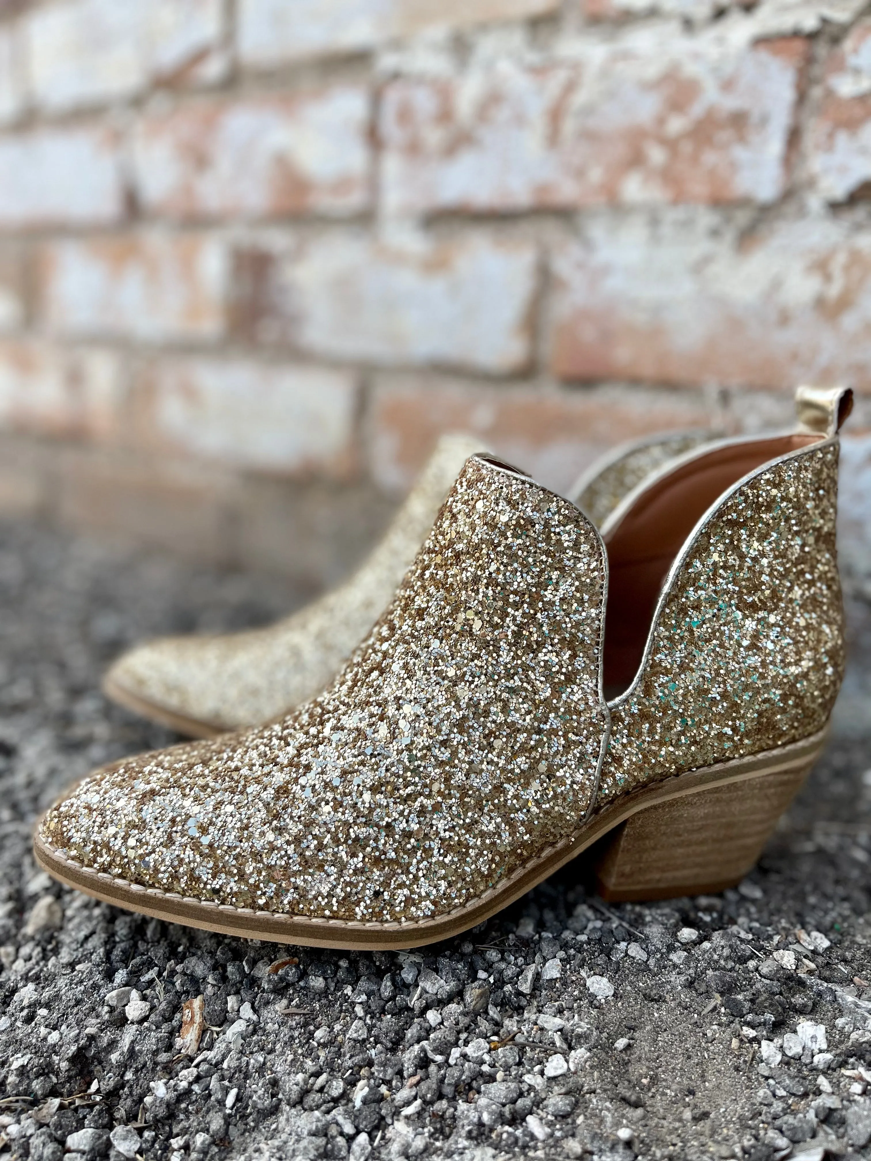 Glow Up Boot || Gold Sparkle