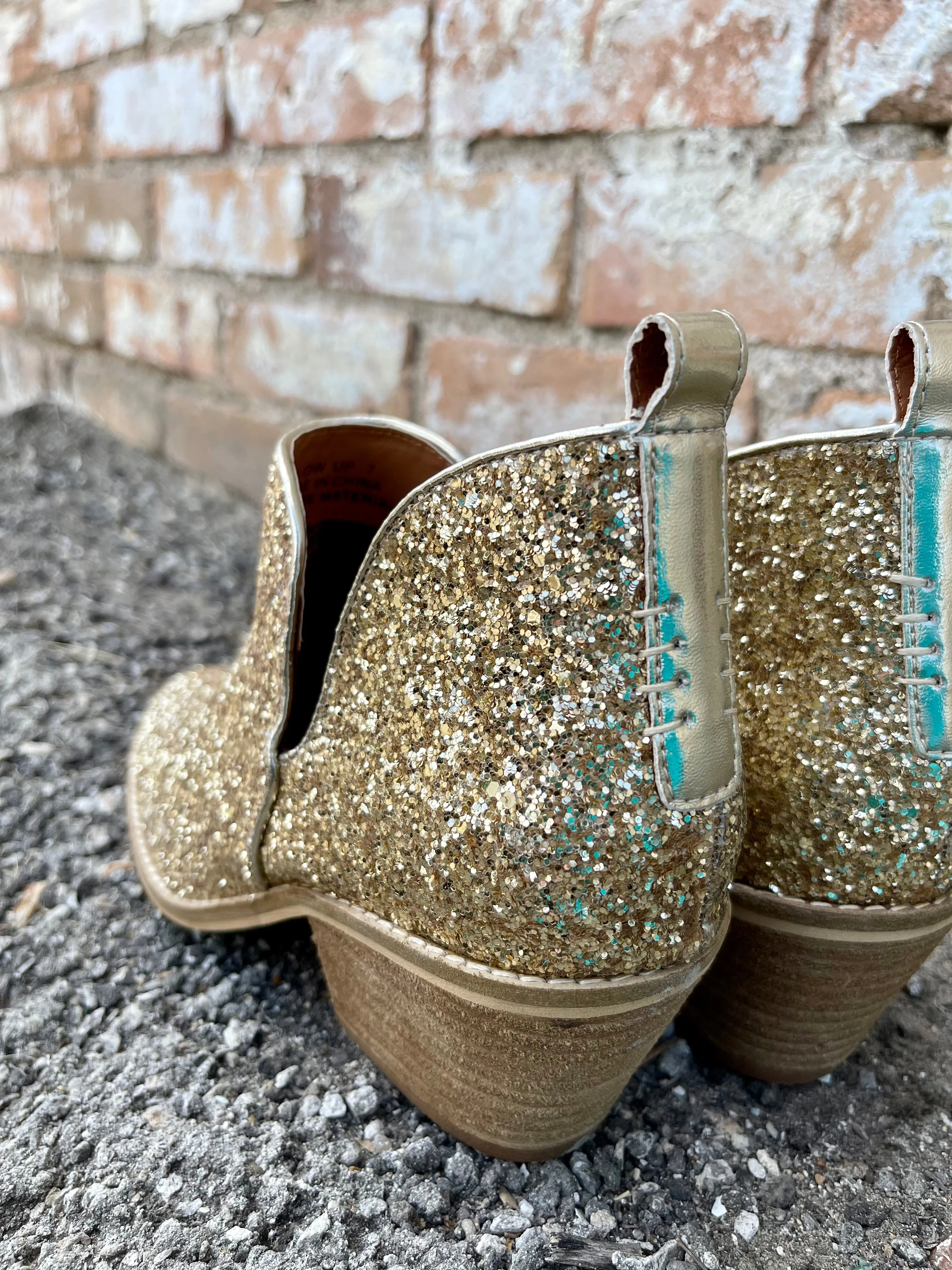 Glow Up Boot || Gold Sparkle