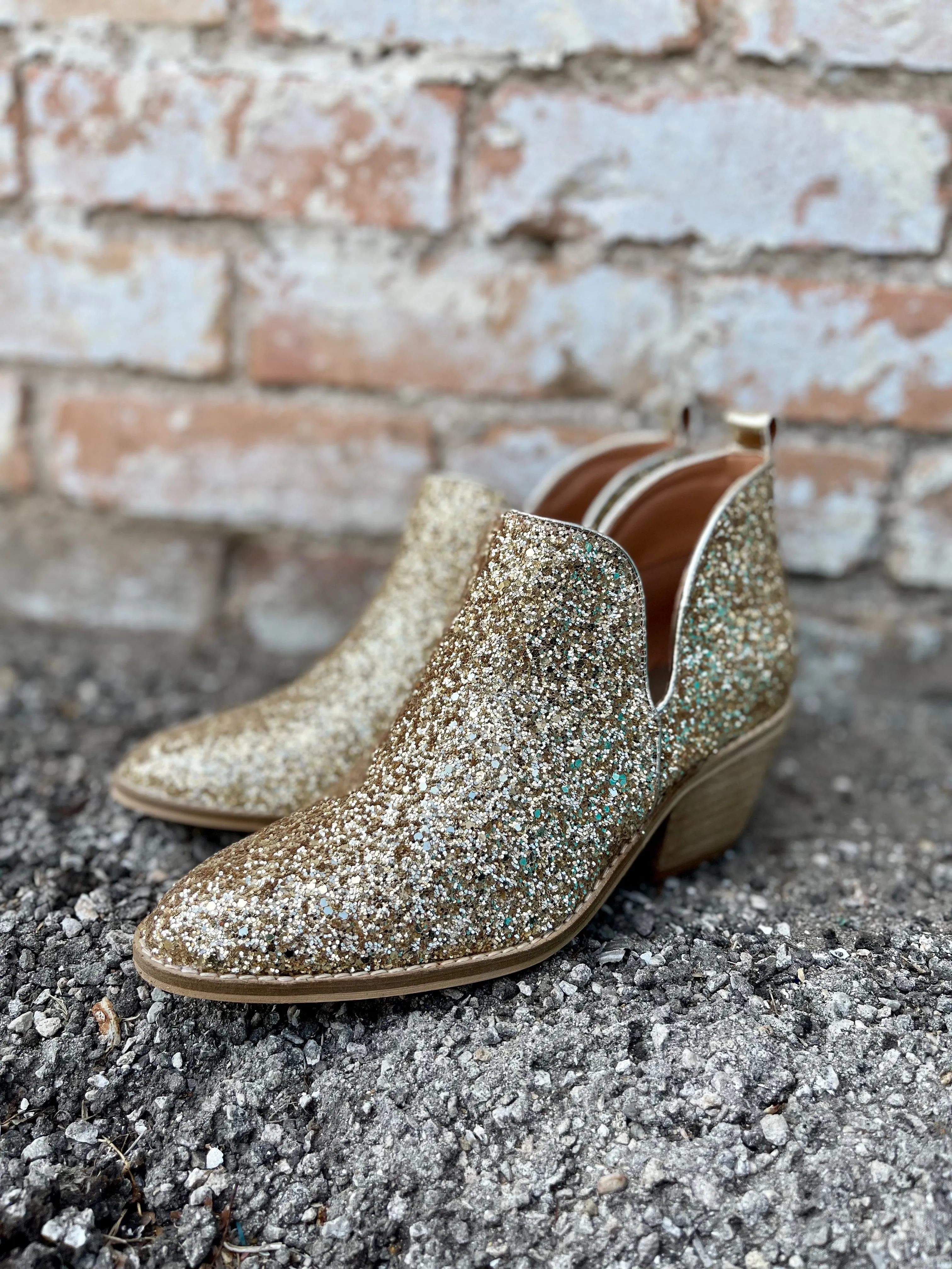 Glow Up Boot || Gold Sparkle
