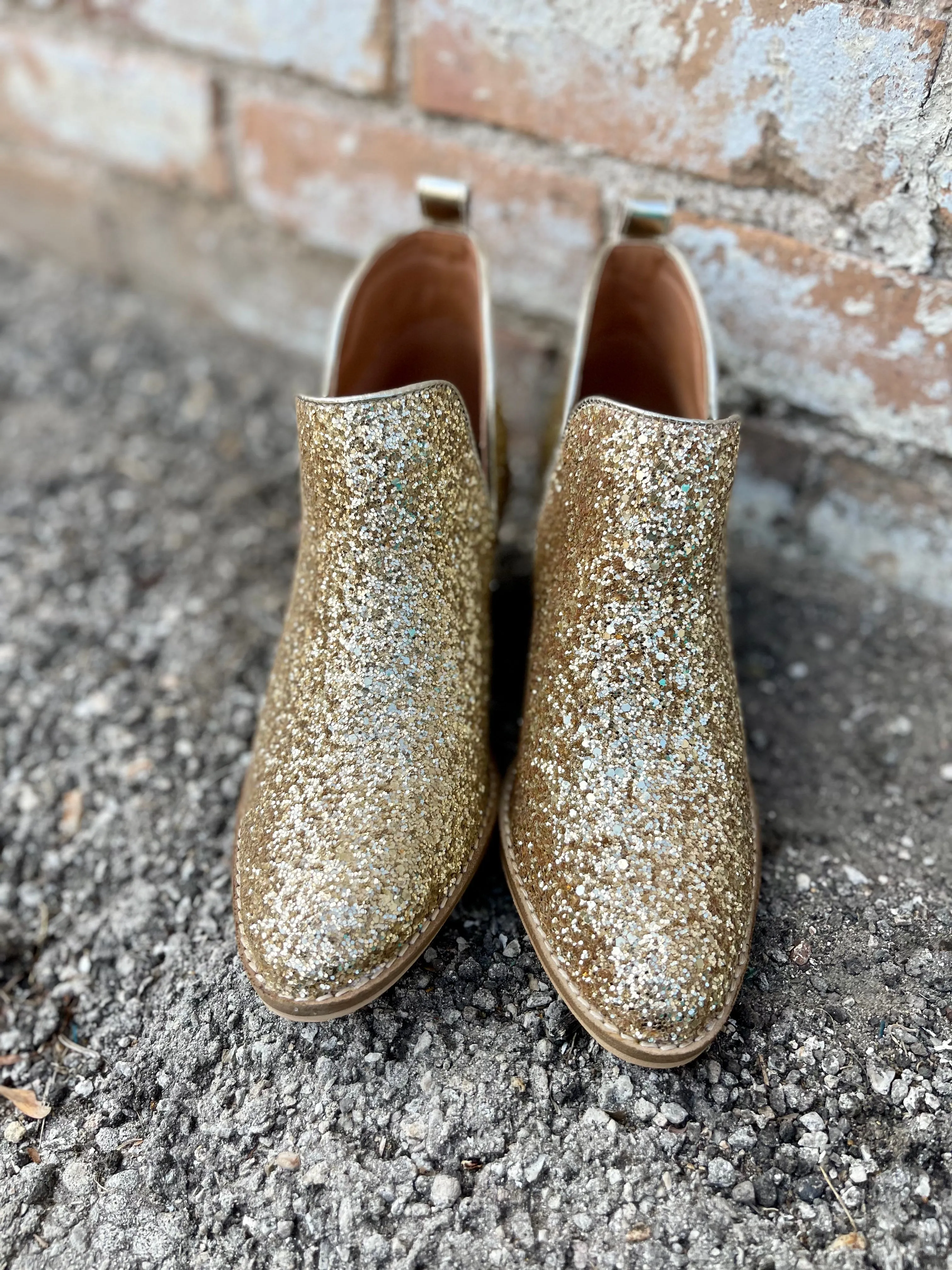 Glow Up Boot || Gold Sparkle