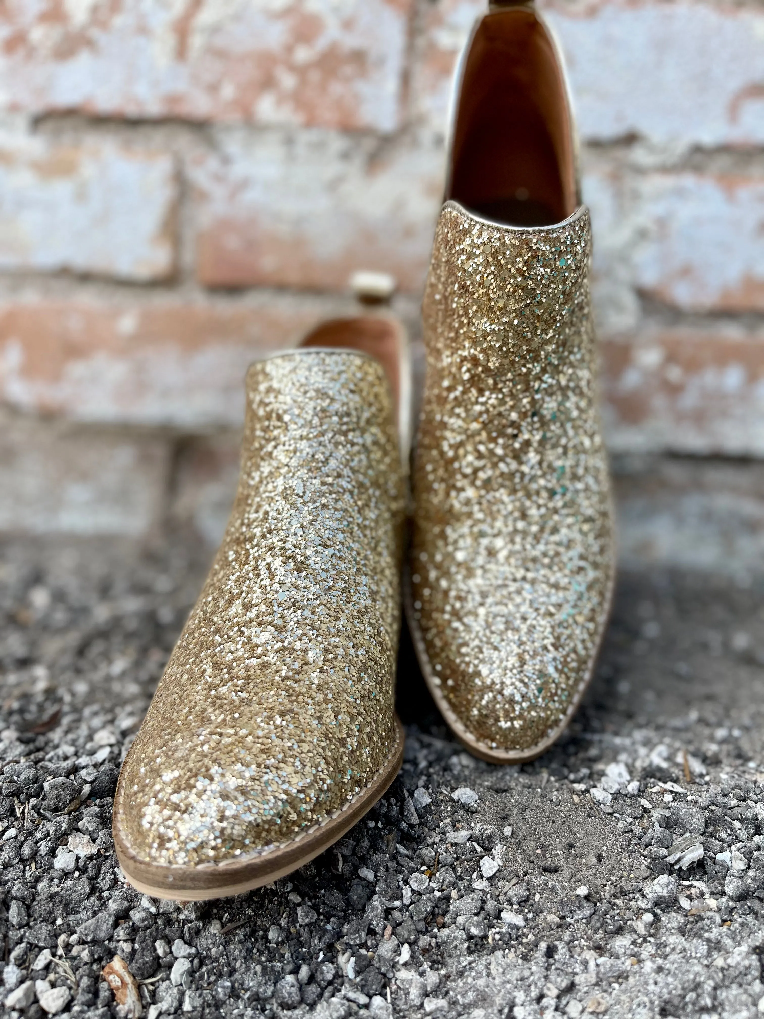Glow Up Boot || Gold Sparkle