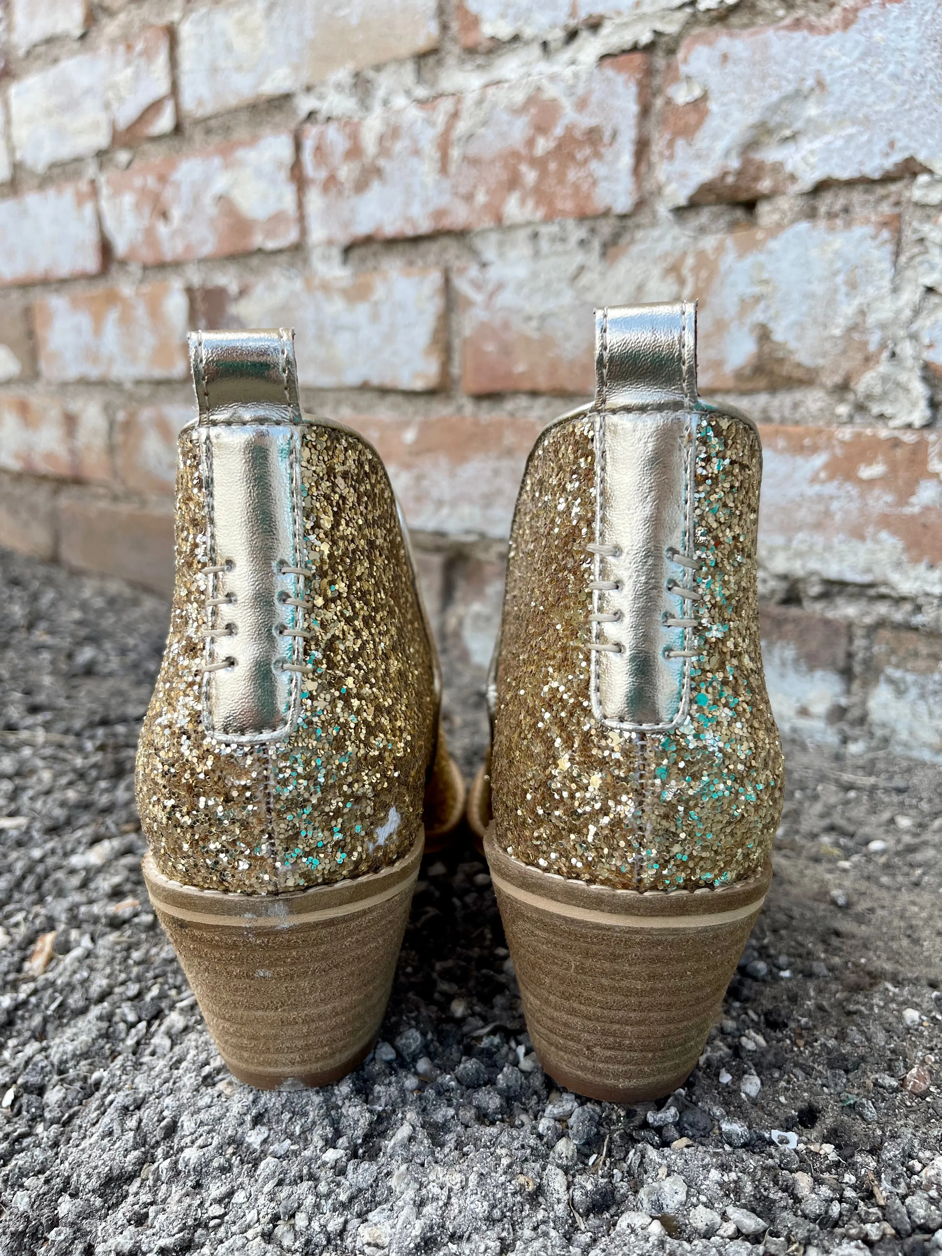 Glow Up Boot || Gold Sparkle