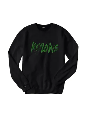 Green Keylows painted on Black Sweatshirt