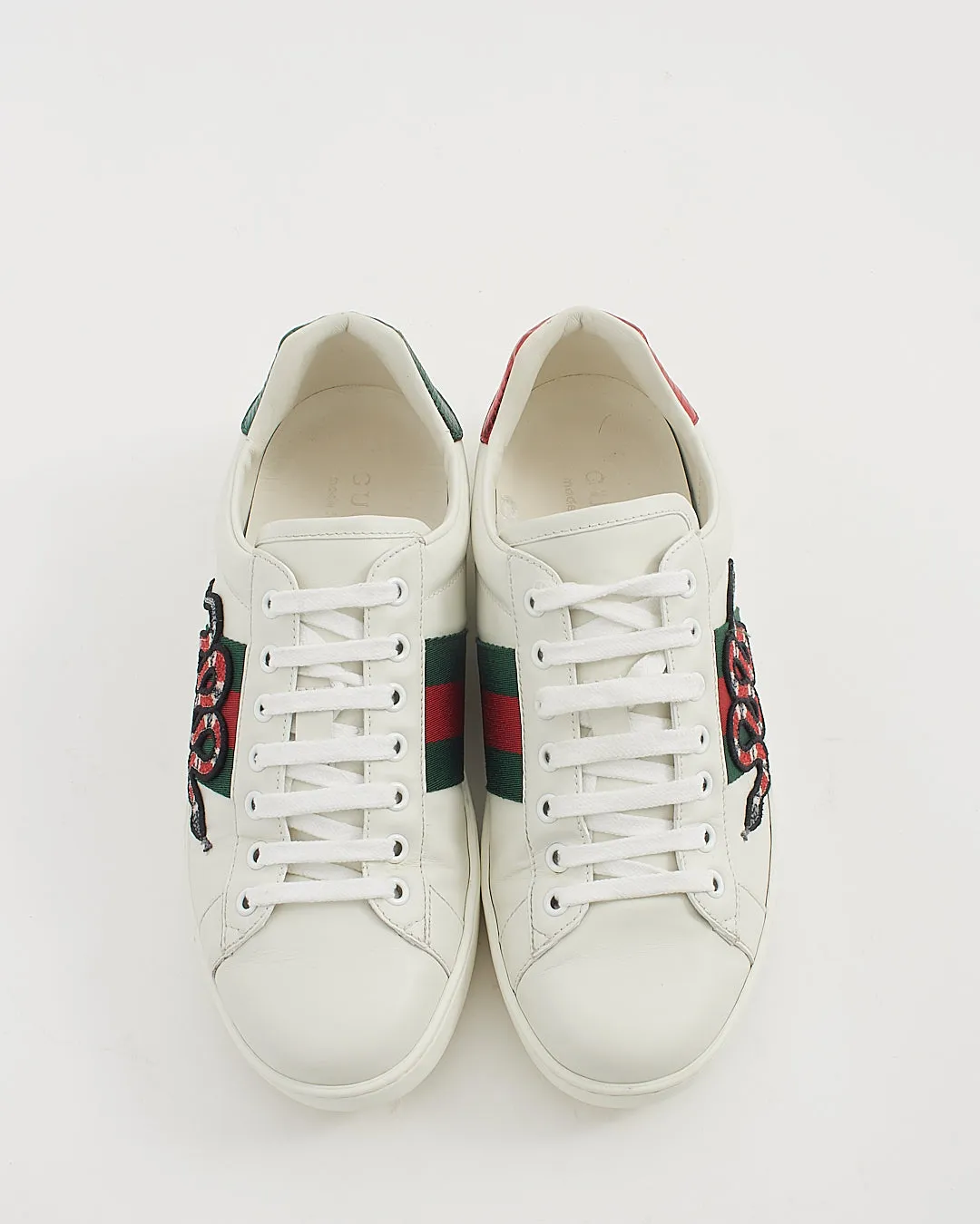 Gucci Men's White Ace Web Snake Sneaker - 37 (M)