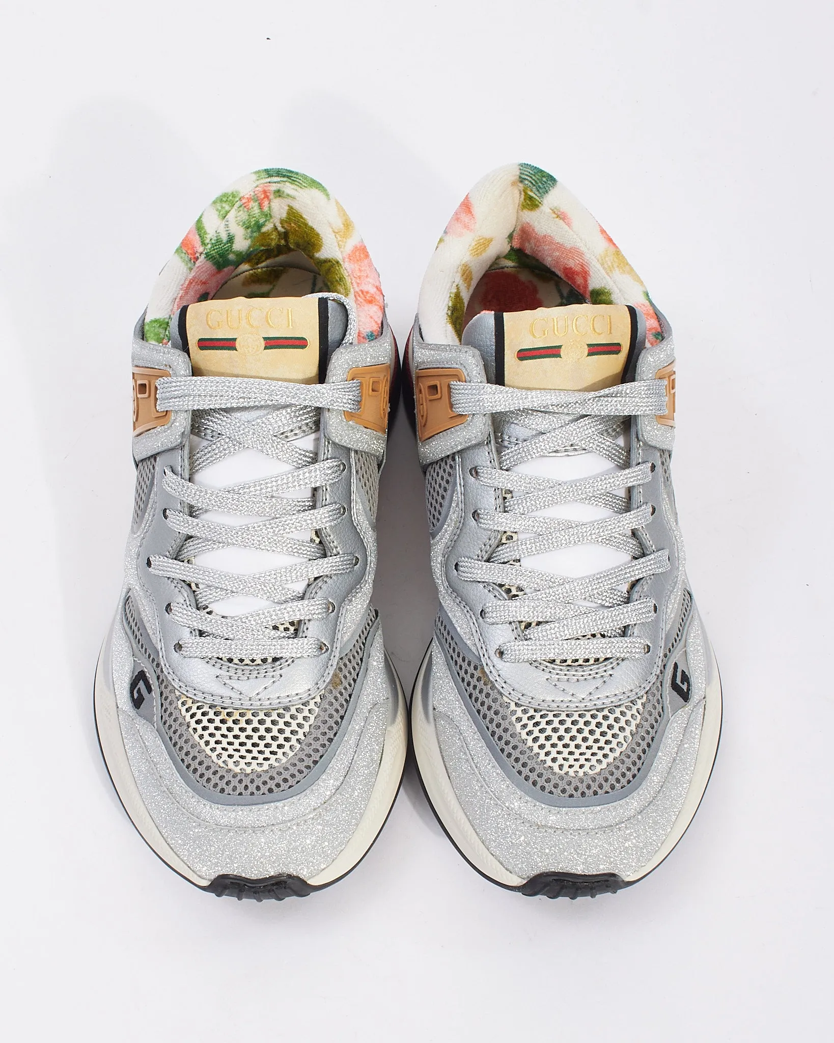 Gucci Silver Sparkle Ultraspace Sneakers - 36