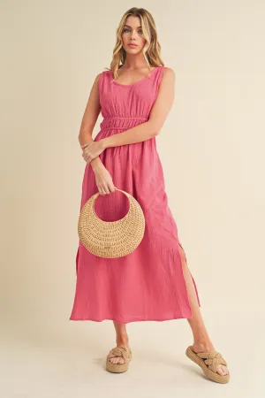 Hazel Blues® |  Aemi   Co Side Slit Round Neck Sleeveless Tank Dress