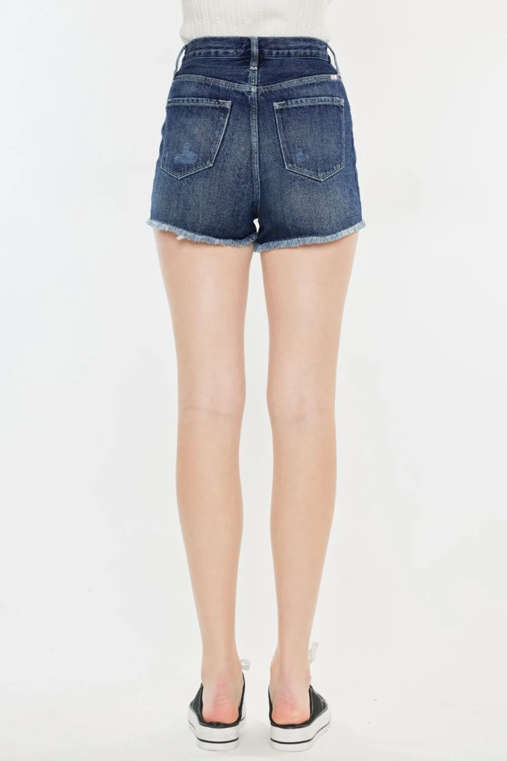 Hazel Blues® |  Kancan Raw Hem Button Fly Denim Shorts