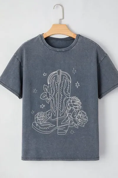 Hazel Blues® |  Western Cowboy Boots Graphic T-Shirt
