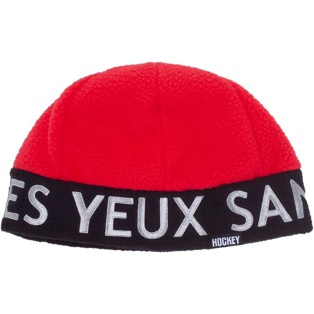 Hockey Eyes Without A Face Sherpa Beanie Black/Red