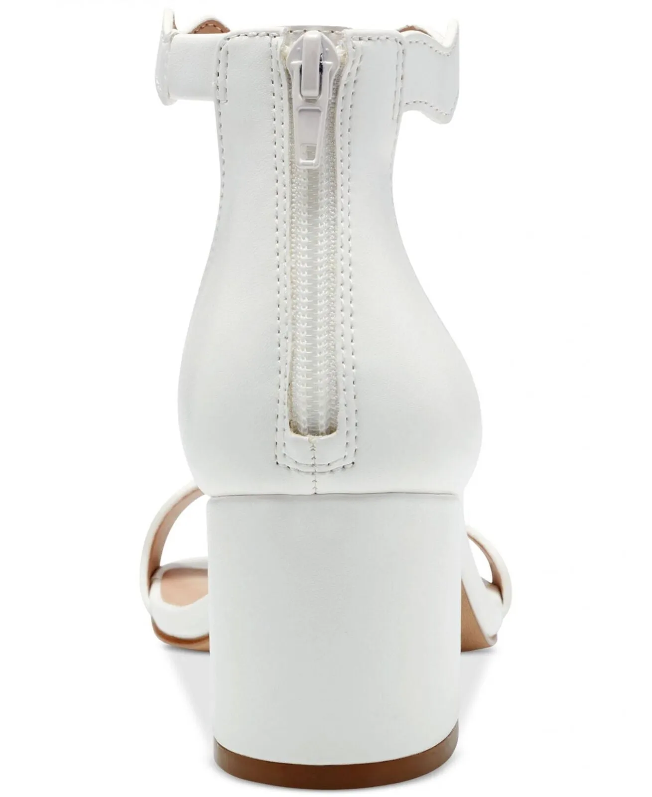 Inc International Concepts Women's Hadwin Scallop Two-Piece Sandals White 9M