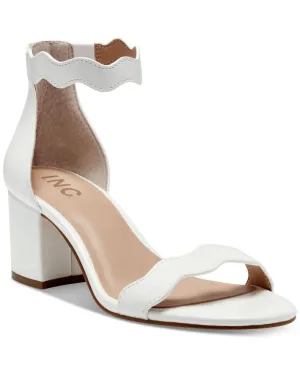 Inc International Concepts Women's Hadwin Scallop Two-Piece Sandals White 9M