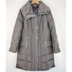 Kenneth Cole Knee Length Quilted Down Puffer Coat