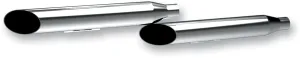 Khrome Werks 202380 3in. HP-Plus Slip-On Mufflers - Slash-Cut - Chrome