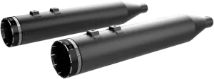 Khrome Werks 202840 4.50in. Hp-Plus Slip-Ons - Black with Black Tracer Billet End Caps