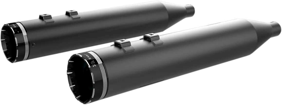 Khrome Werks 202840 4.50in. Hp-Plus Slip-Ons - Black with Black Tracer Billet End Caps