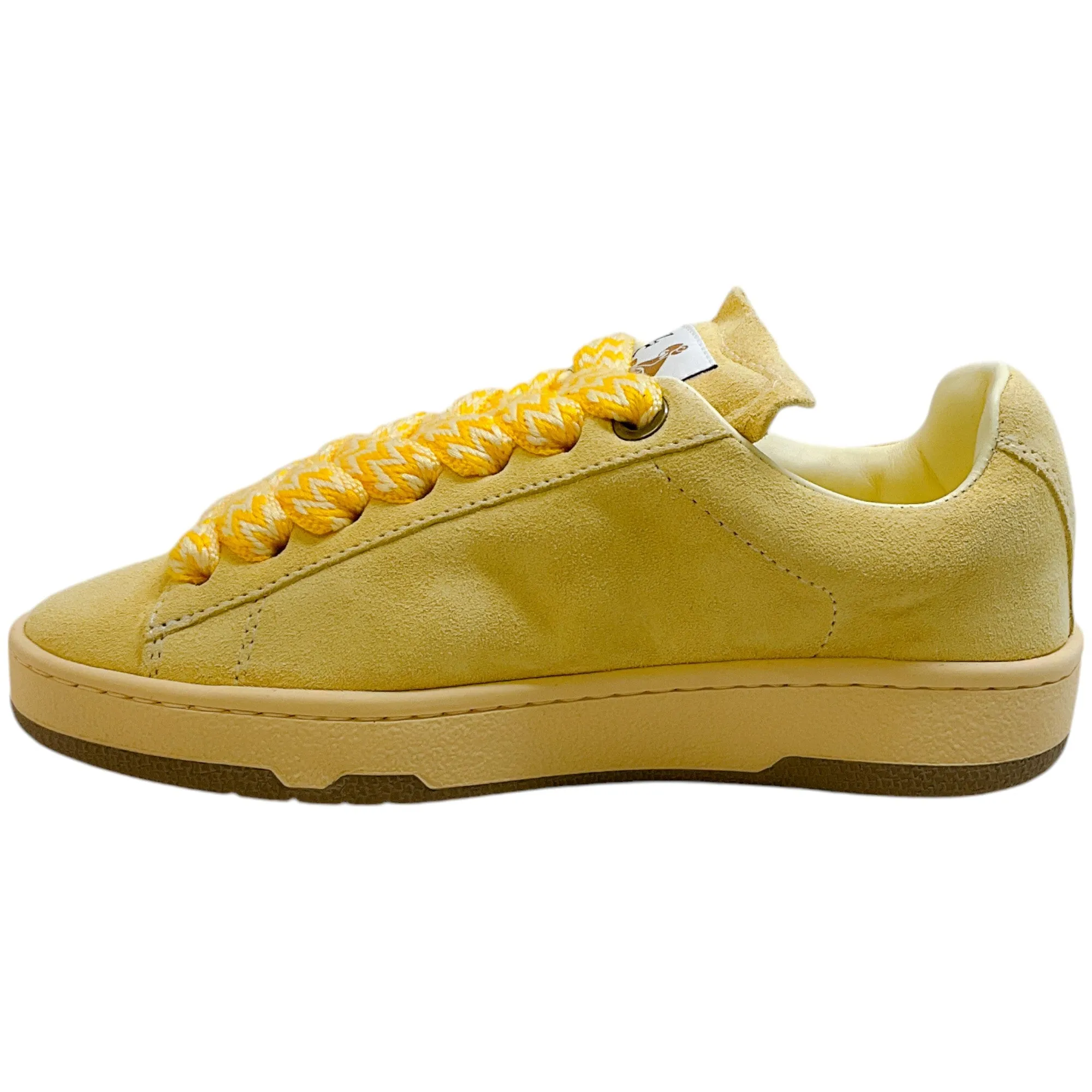Lanvin Chamomile Suede Basses Light Curb Low Top Sneakers
