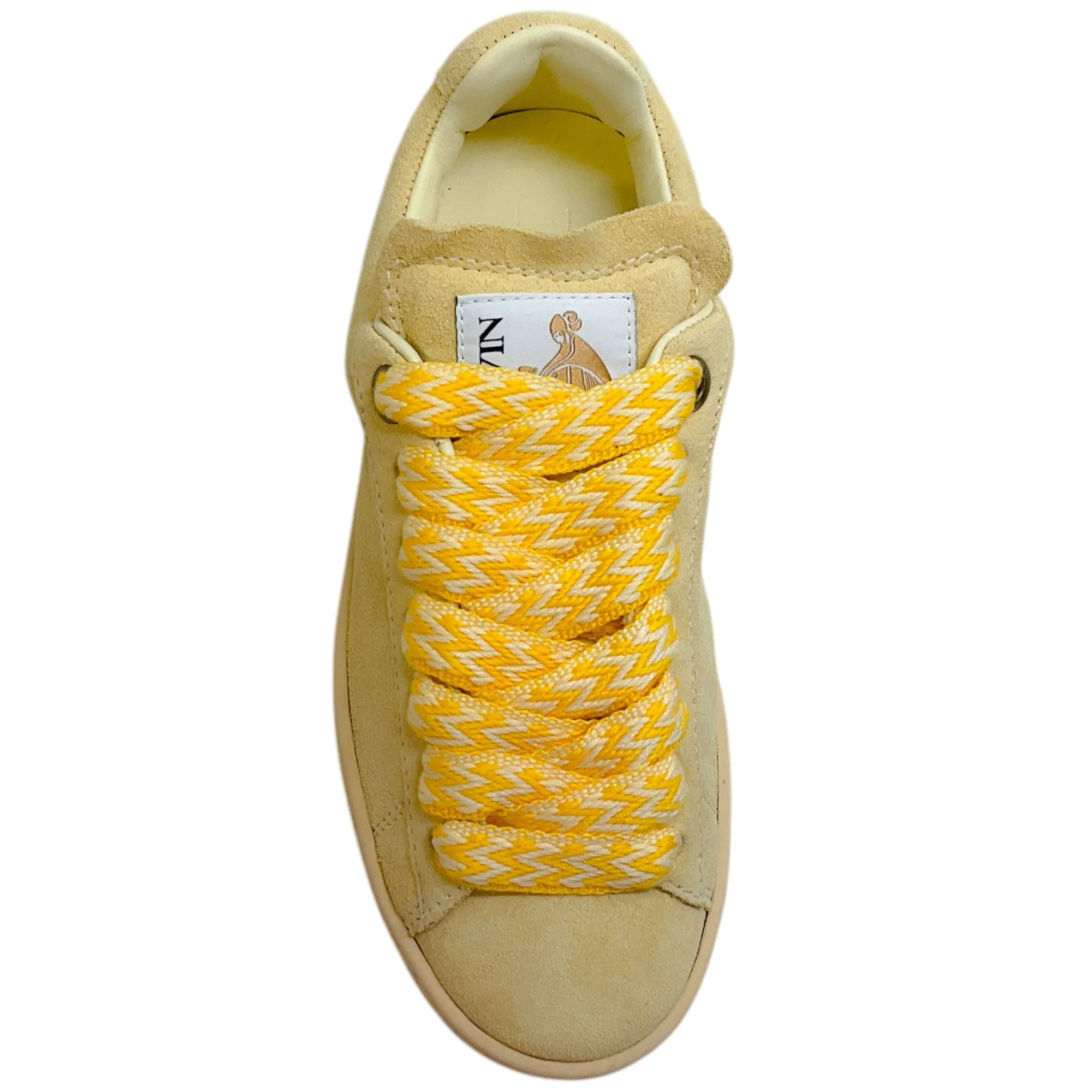 Lanvin Chamomile Suede Basses Light Curb Low Top Sneakers