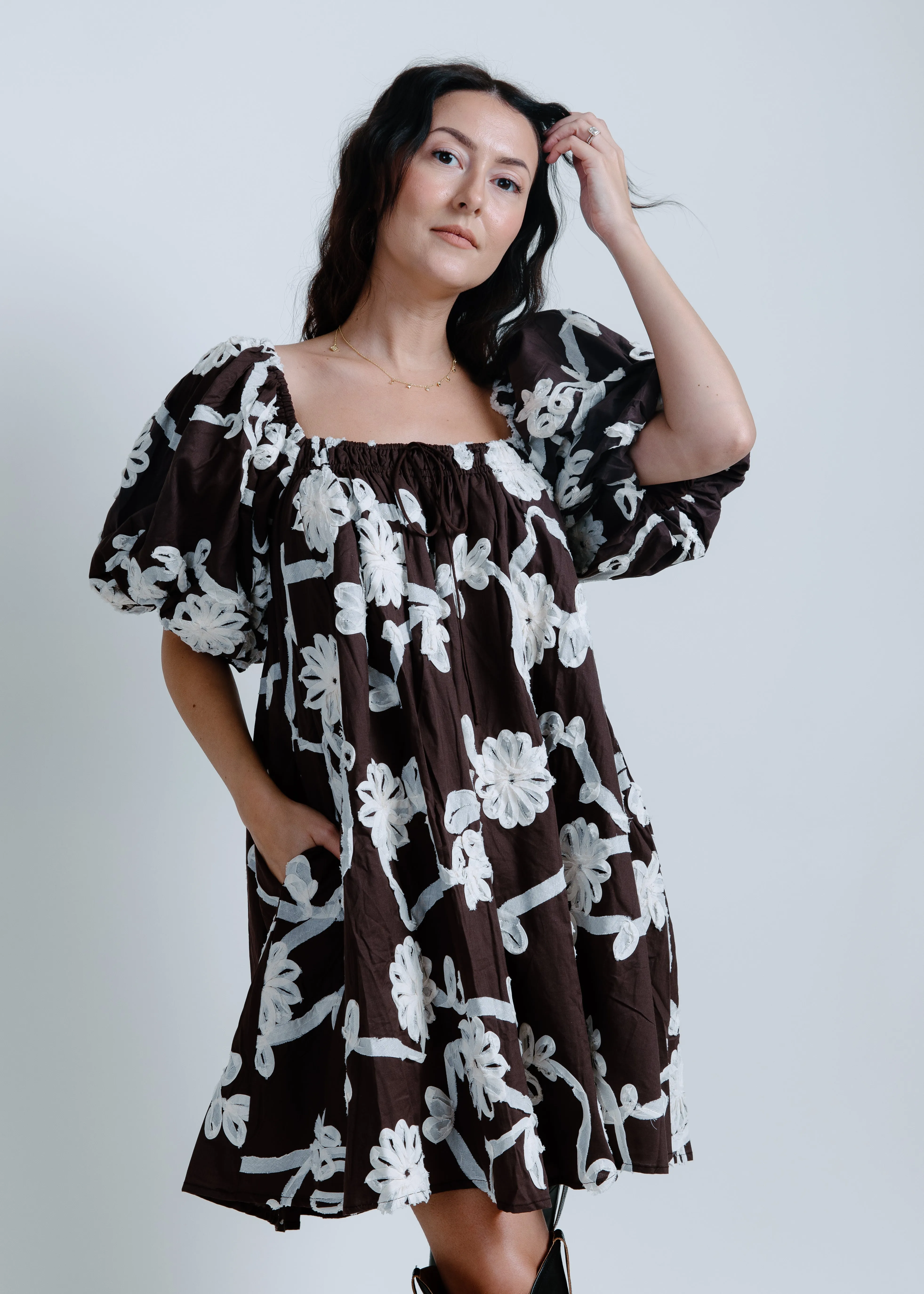 Leigh Mini Dress - Brown