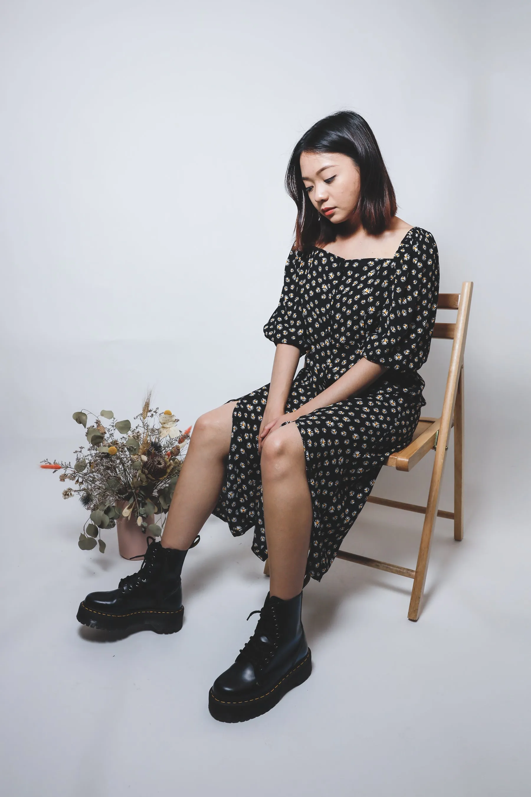 Little Lies Daisy Dress (Black/Multi) - FINAL SALE