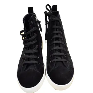 LOUIS VUITTON High Top Suede Sneaker Black